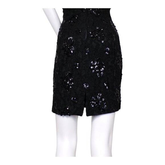 Vintage 70's/80's Cache Sequin Cocktail Dress Off Shoulder Satin Bow Sz 6 #792 - Picture 6 of 12